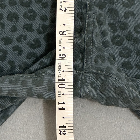 Pilcro Womens Jeans 31 Stet Teal Blue Flocked Velvet Leopard Animal Boho Western - Picture 13 of 16